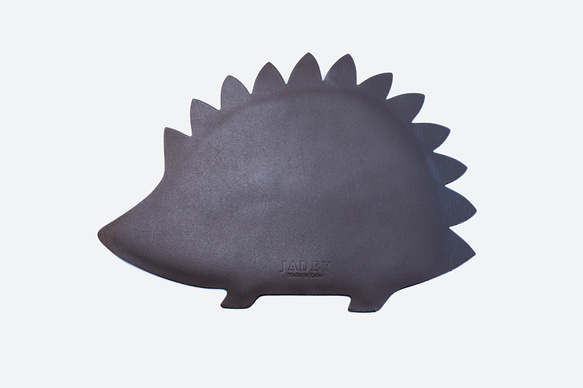ハリネズミ　マウスパッド mousepad／本革／日本製【納期1～7日以内発送】 2枚目の画像