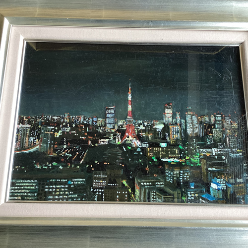 自作の油絵 F4号 自作油絵作品 東京が好き！ 油彩F4号 額装済み その他