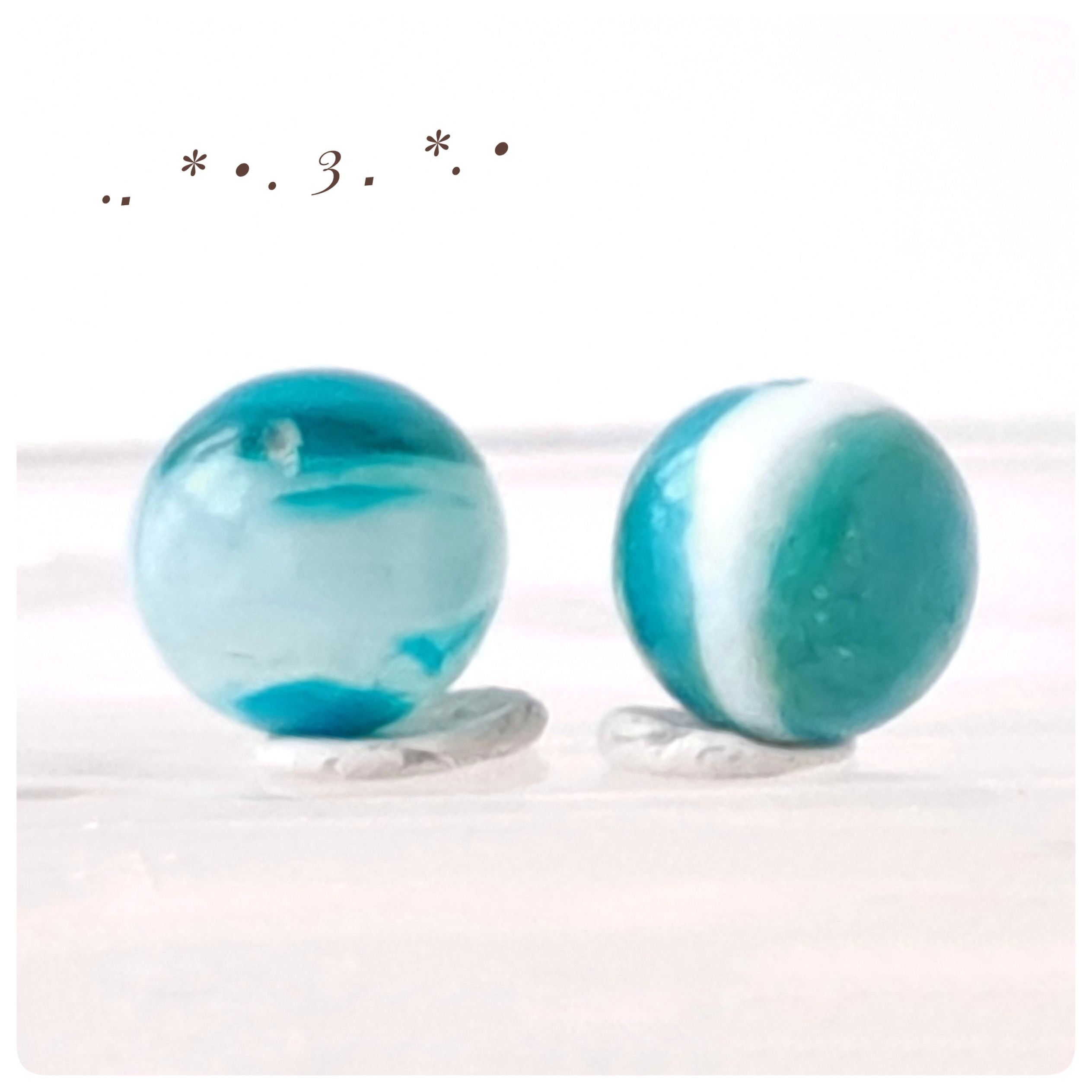 希少！∴天然石ビーズ∵オパリーナ　ペア3