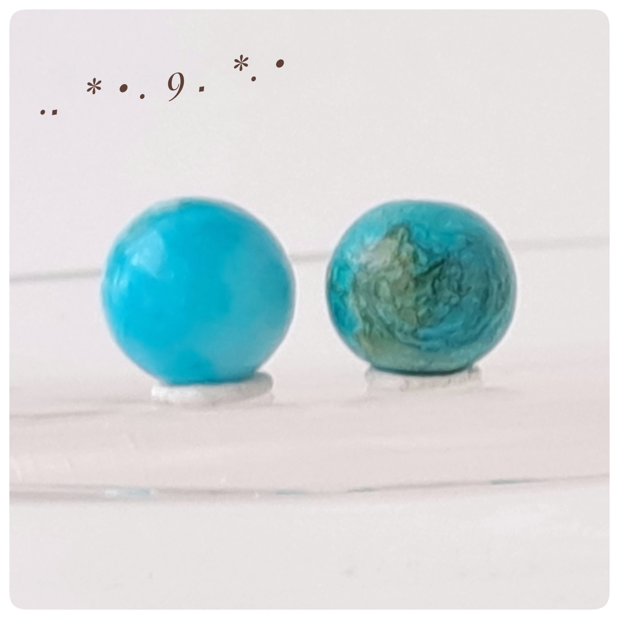 希少！∴天然石ビーズ∵オパリーナ　ペア9