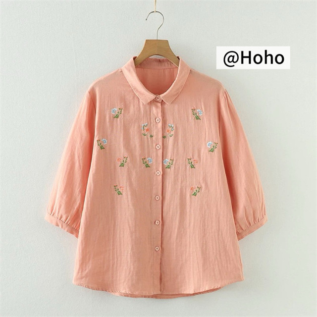 綿100％ ブラウス レディース シャツ 刺繍