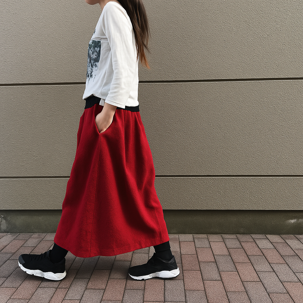 【再販】■10日内発送■マキシスカート好きが作った歩く度揺れる。フレア リネン ロングスカート ウエストゴム 春