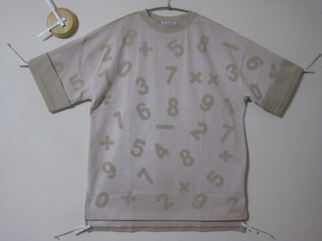 1点 ビックシルエットT　ロールアップ袖　【電卓ナンバー】サイドスリット　ロング丈/2段丈/ハイネック/カワイイ