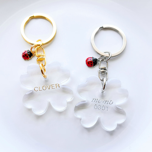 名入れ 文字入れ】エレガンスクローバー＊てんとう虫＊四葉の