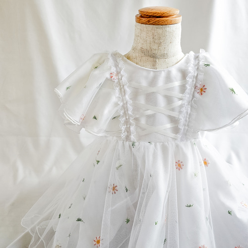 【ma#ha】チュールベビードレス ♡Newデザイン♡ふわふわチュールのワンピース ベビードレス