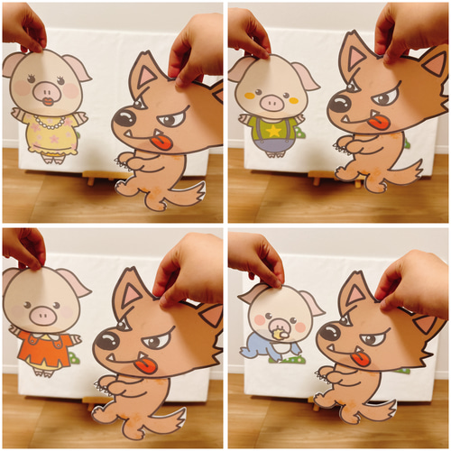 サッと逃げました パネルシアター 保育 童謡 手遊び歌 誕生会 オオカミ