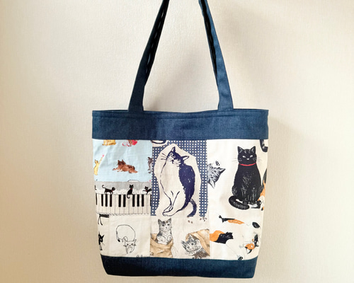 チャッピー様専用。 パッチワークトートバッグ ねこ生地 【公式通販】