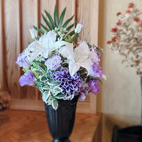 優美な仏花》2025仏花 墓花 大きめお供え 一周忌 法事 法要 アート