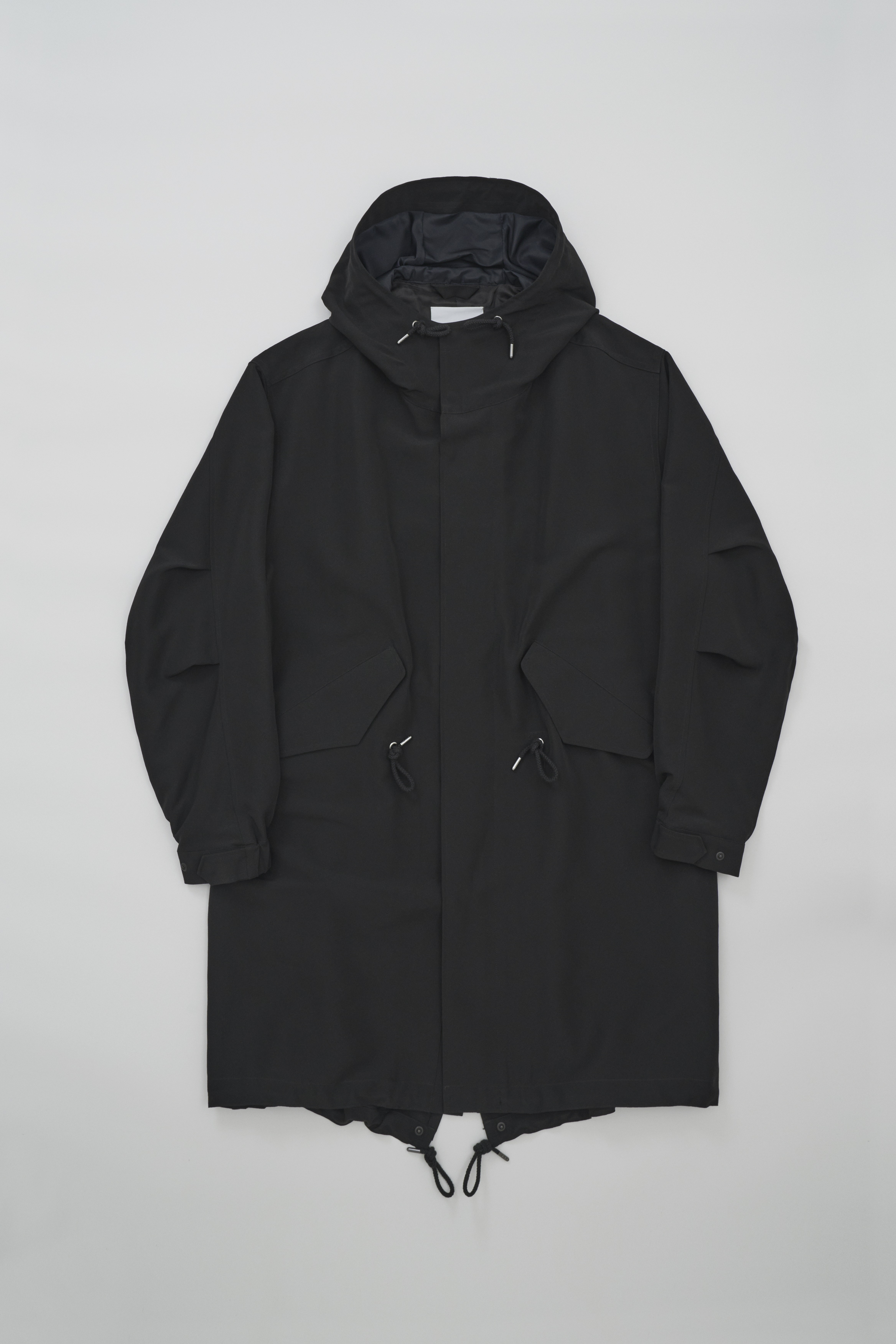 洗える浜ちりめんシルク100%のM51タイプのモッズコート「2M,38S｣ﾌﾀﾂｷｻﾝｼﾞｭｳﾊｯﾃ_リッチブラック