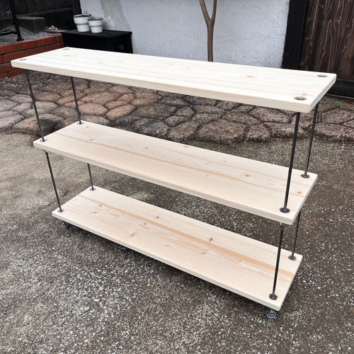 サイドボード 棚 アイアンラック アイアンシェルフ 無垢材 飾り棚 棚