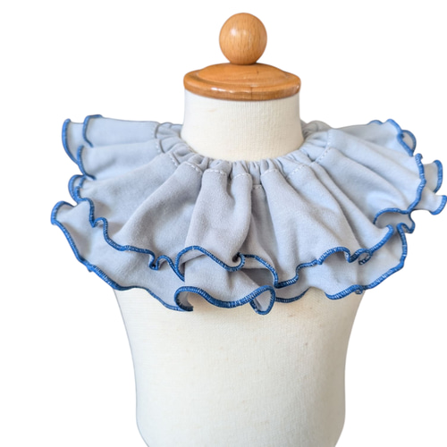 360° フリルスタイ ペールブルー✕メロウ スタイ・よだれかけ yu_yu