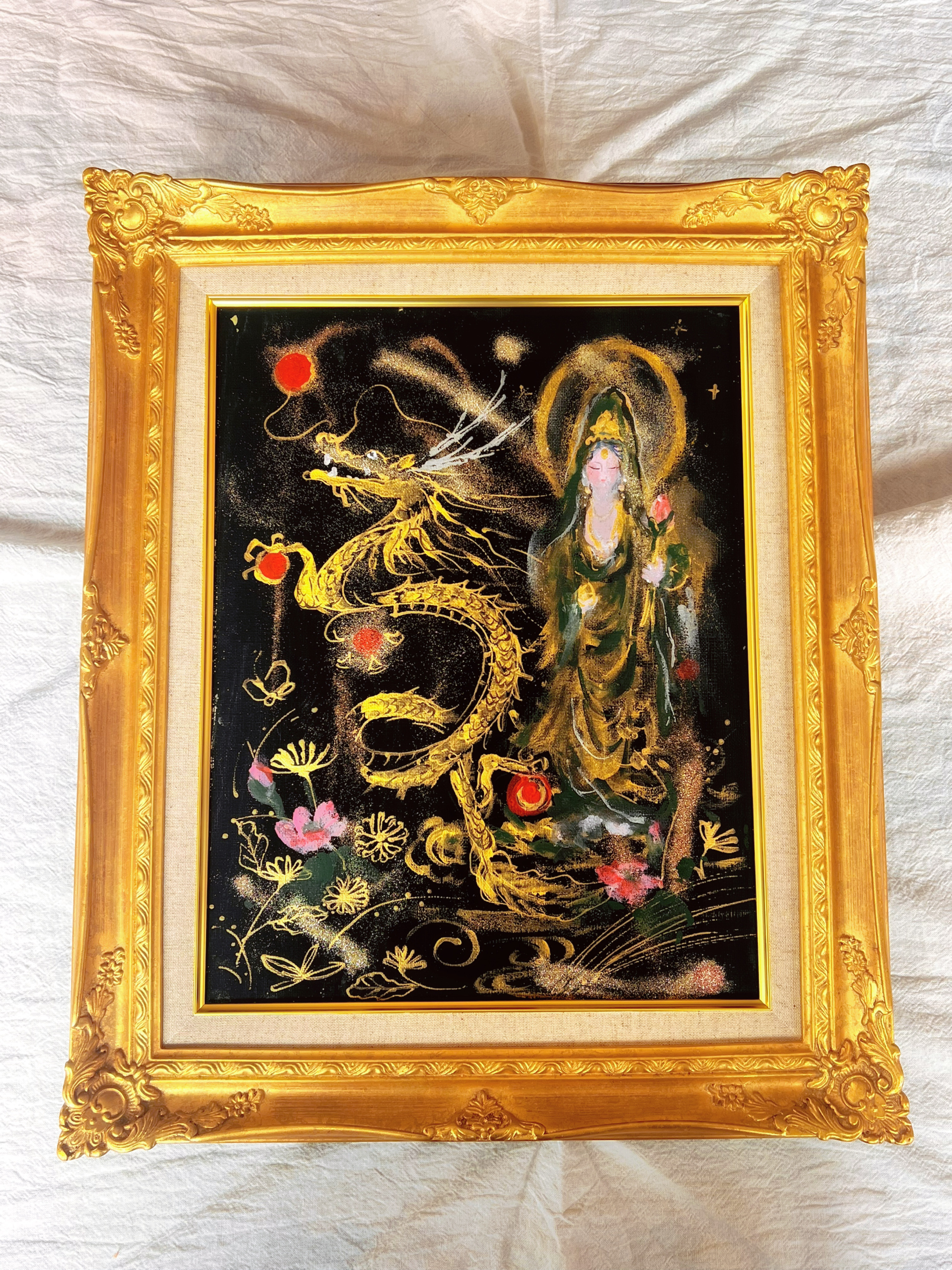 0006　絵画　宇宙　木製　額縁