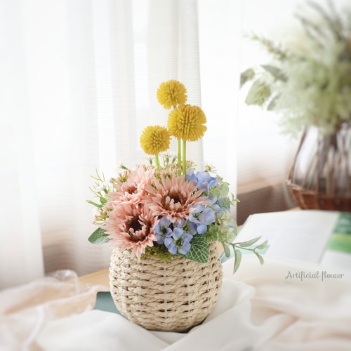 花　アートフラワーブーケ　アートフラワー　花　ガーベラ　プレゼント　机 花 アートフラワーブーケ アートフラワー 花 ガーベラ プレゼント 机