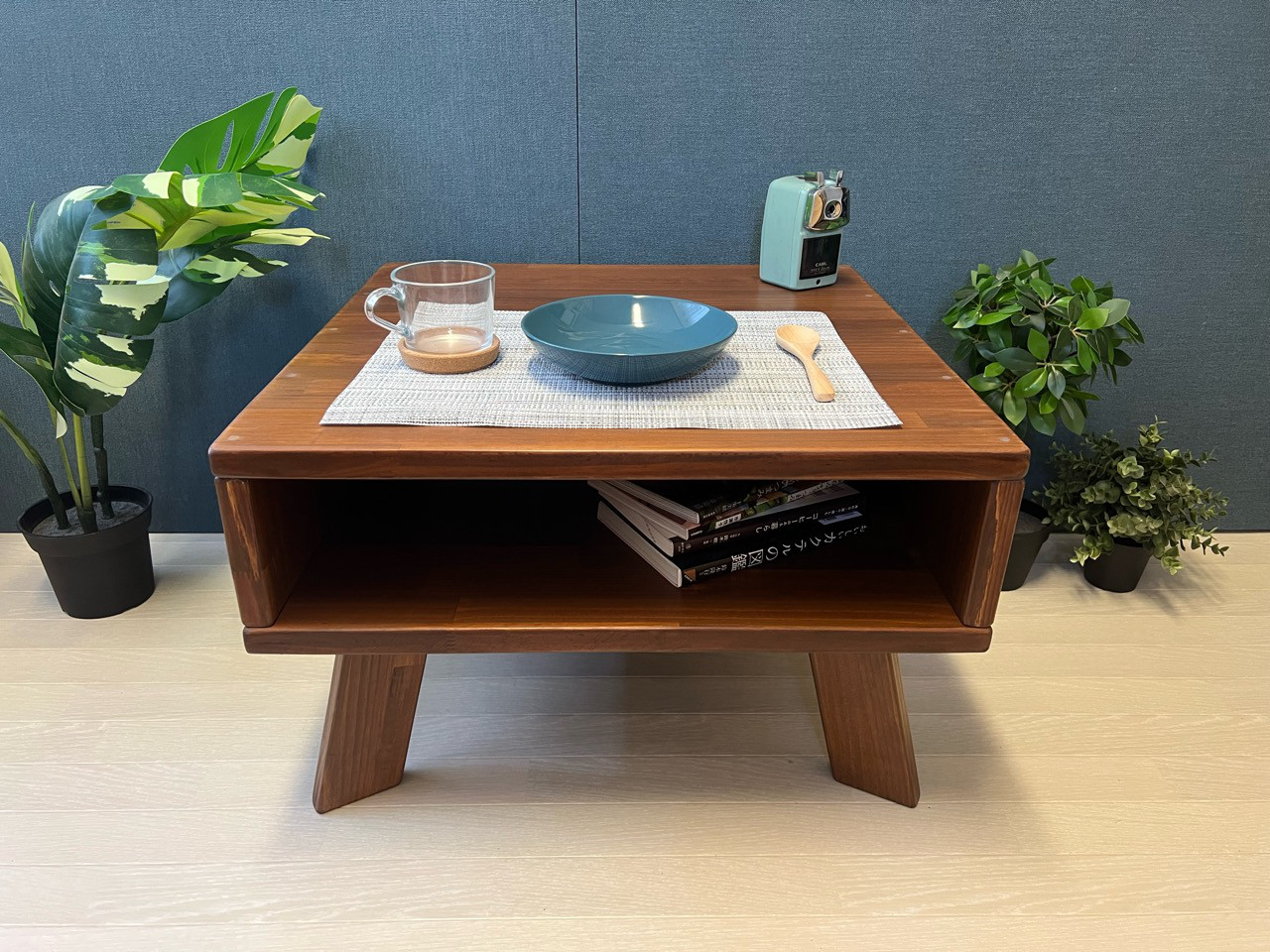 【送料無料】 ローテーブル ロ形 60cm角 40cm パイン ウォルナット 木製脚 組立式