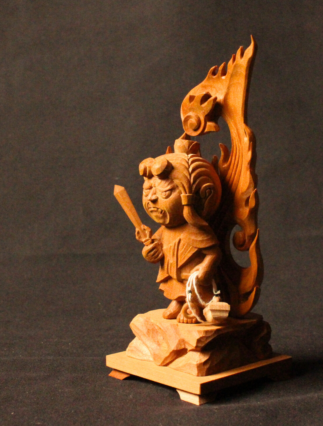 【木彫り】かわいい本格！ 不動明王像