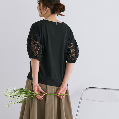 コットン バルーン袖  草花プリント カットソー  ゆったり ブラック 2XL 楽天市場】総柄シャツ 長袖 シャツ ストレッチ バルーンスリーブ