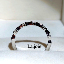 最高品質 モアサナイト 人工ダイヤモンド バンブー リング 4枚目の画像