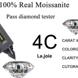 最高品質 モアサナイト 人工ダイヤモンド バンブー リング 10枚目の画像