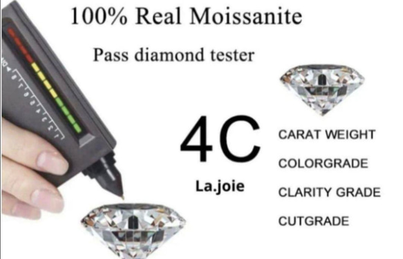 最高品質 モアサナイト 人工ダイヤモンド バンブー リング 10枚目の画像