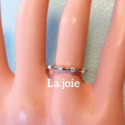 最高品質 モアサナイト 人工ダイヤモンド バンブー リング 8枚目の画像