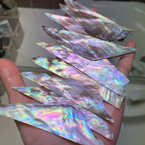 白蝶貝 アーチ型　極薄　スライス　螺鈿　12枚セット 白蝶貝シート（欠けあり)10枚、螺鈿などに その他素材 radenn 通販