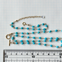 14kgf*スリーピングビューティーターコイズのマンテルネックレス 9枚目の画像