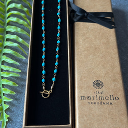 14kgf*スリーピングビューティーターコイズのマンテルネックレス 8枚目の画像