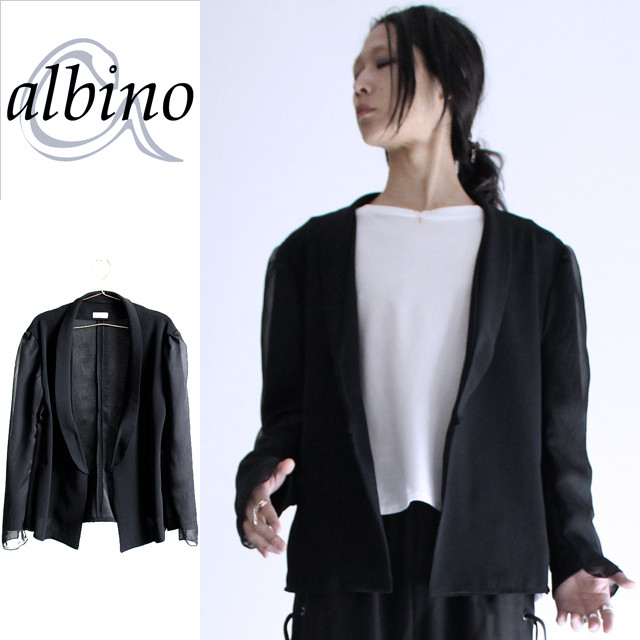 シフォン袖レイヤードトッパー型ジャケット