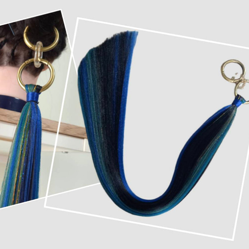 リングエクステ／ポニーテールリング・BlackBlueGreenGoldヘア