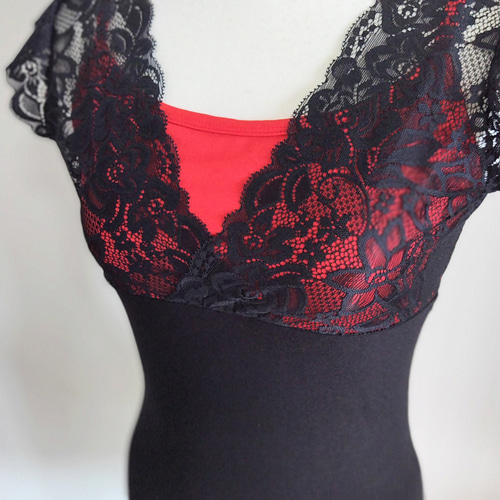 赤に黒レースでドンキホーテのキトリ♥️をイメージしたバレエ