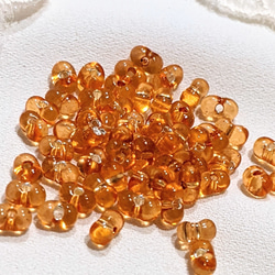 ファルファーレ オレンジ 2✕4㍉ 5g ピーナッツ ビーズ パール ガラス つぶつぶ パーツ 3枚目の画像