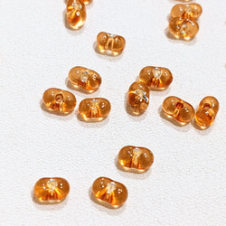 ファルファーレ オレンジ 2✕4㍉ 5g ピーナッツ ビーズ パール ガラス つぶつぶ パーツ 2枚目の画像