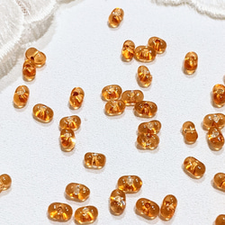 ファルファーレ オレンジ 2✕4㍉ 5g ピーナッツ ビーズ パール ガラス つぶつぶ パーツ 1枚目の画像