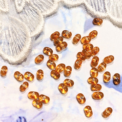 ファルファーレ オレンジ 2✕4㍉ 5g ピーナッツ ビーズ パール ガラス つぶつぶ パーツ 4枚目の画像