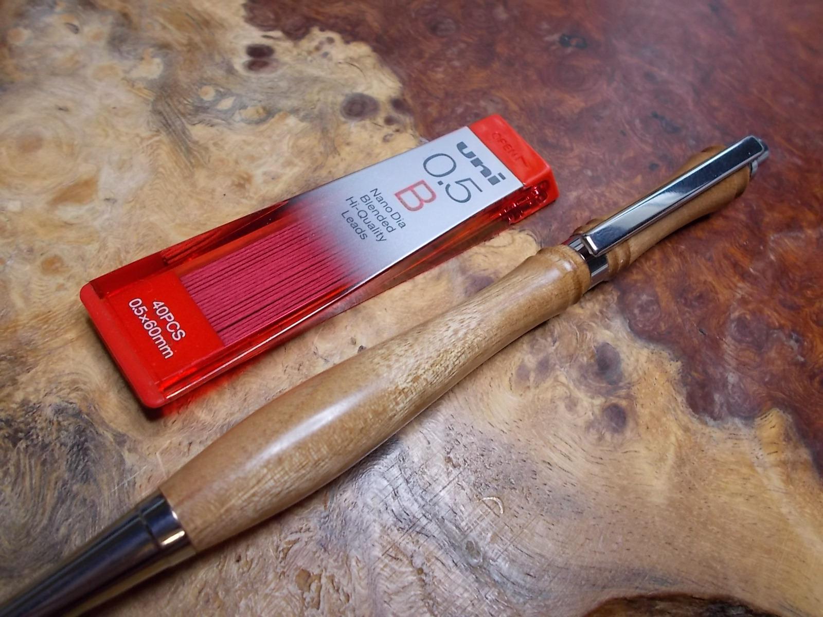 カゴノキ「鹿子の木」縮杢　0.5㎜シャープペン！　手作り品！　　プレゼントに！