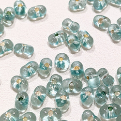 ファルファーレ ターコイズブルー 2✕4㍉ 5g ピーナッツ ビーズ パール ガラス つぶつぶ パーツ 4枚目の画像