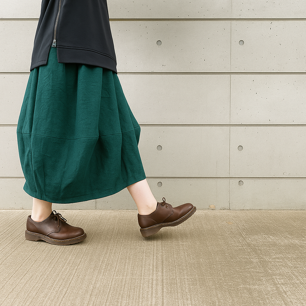 【2026再販】■10日内発送■手作りの魅力。立体シルエットぽわんとスカート。 リネン ロングスカート ウエストゴム 春