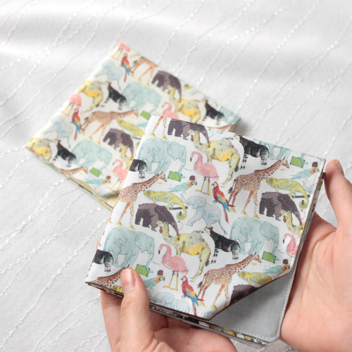 人気のアニマル柄【リバティ×ダブルガーゼ ハンカチ】《Zoo Zoo