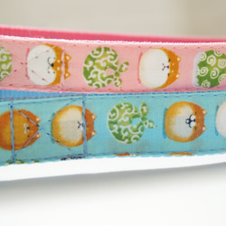 丸柴（全２色）＊犬用首輪（１５／２０ｍｍ幅）　オーダーメイド　子犬　小型犬　中型犬　しばいぬ　和柄　和風　シバ　柴犬 2枚目の画像