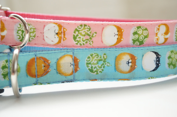 丸柴（全２色）＊犬用首輪（１５／２０ｍｍ幅）　オーダーメイド　子犬　小型犬　中型犬　しばいぬ　和柄　和風　シバ　柴犬 2枚目の画像