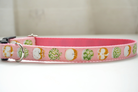 丸柴（全２色）＊犬用首輪（１５／２０ｍｍ幅）　オーダーメイド　子犬　小型犬　中型犬　しばいぬ　和柄　和風　シバ　柴犬 6枚目の画像