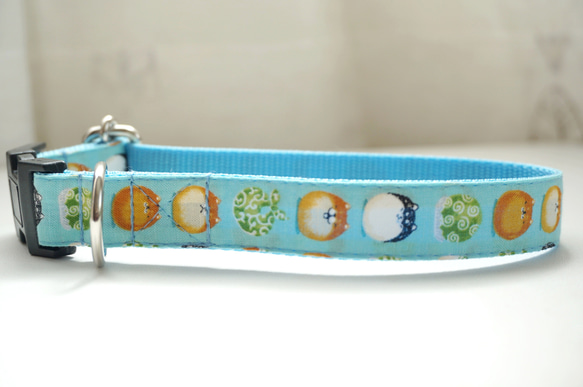 丸柴（全２色）＊犬用首輪（１５／２０ｍｍ幅）　オーダーメイド　子犬　小型犬　中型犬　しばいぬ　和柄　和風　シバ　柴犬 7枚目の画像