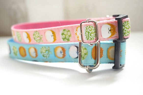 丸柴（全２色）＊犬用首輪（１５／２０ｍｍ幅）　オーダーメイド　子犬　小型犬　中型犬　しばいぬ　和柄　和風　シバ　柴犬 4枚目の画像