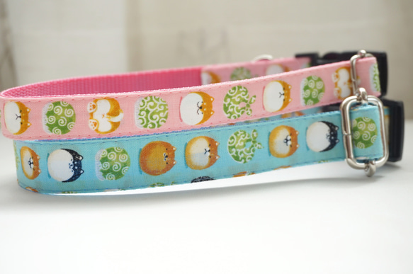 丸柴（全２色）＊犬用首輪（１５／２０ｍｍ幅）　オーダーメイド　子犬　小型犬　中型犬　しばいぬ　和柄　和風　シバ　柴犬 5枚目の画像