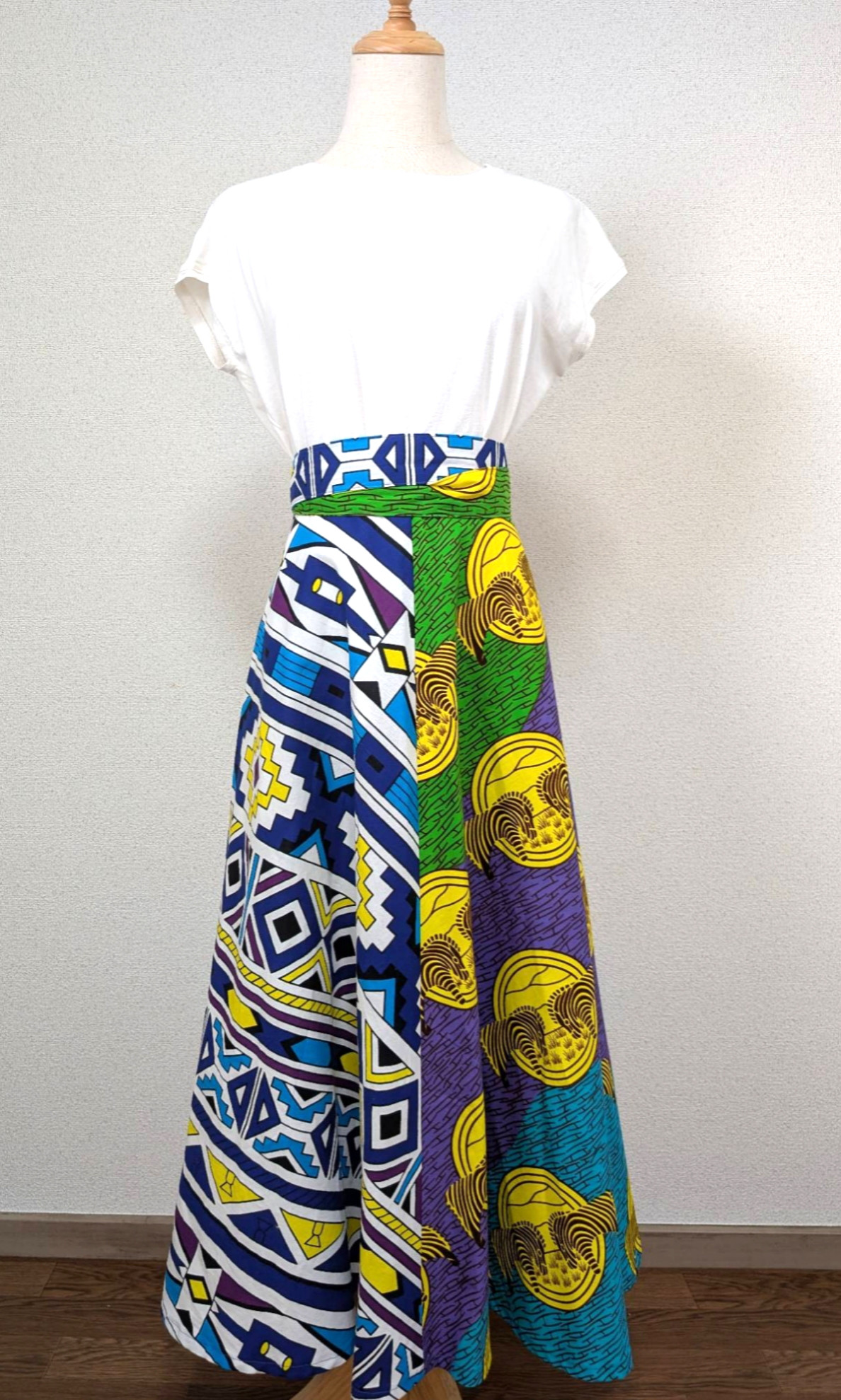 3way 巻きスカート❤️しまうま　アフリカ布