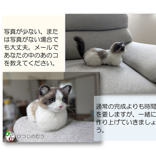 オーダーメイド 羊毛フェルト】うちのねこオーダー 羊毛フェルト