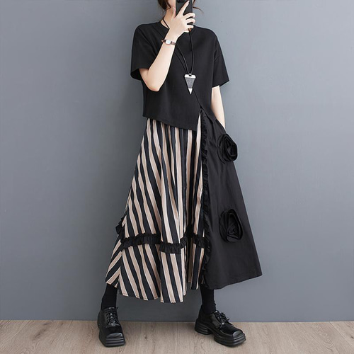 大きいサイズ ストライプ　スカート　レディース 春夏　 新品 ミモレ　ロング 大きいサイズ ストライプ スカート レディース 春夏 新品 ミモレ