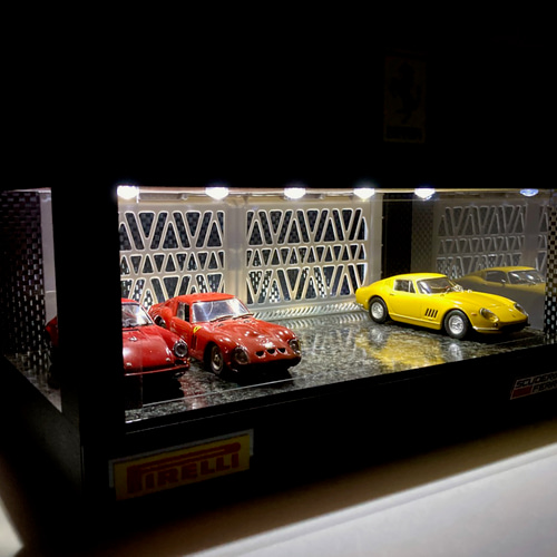 【最安値挑戦】 1/24〜1/64展示可・間接照明＆二重壁2・ディスプレーBOX ミニカー