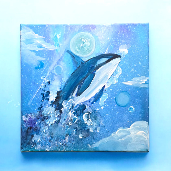 シャチ 空と海 夏 アクリル画 アート 絵画 Caty 通販 19397465