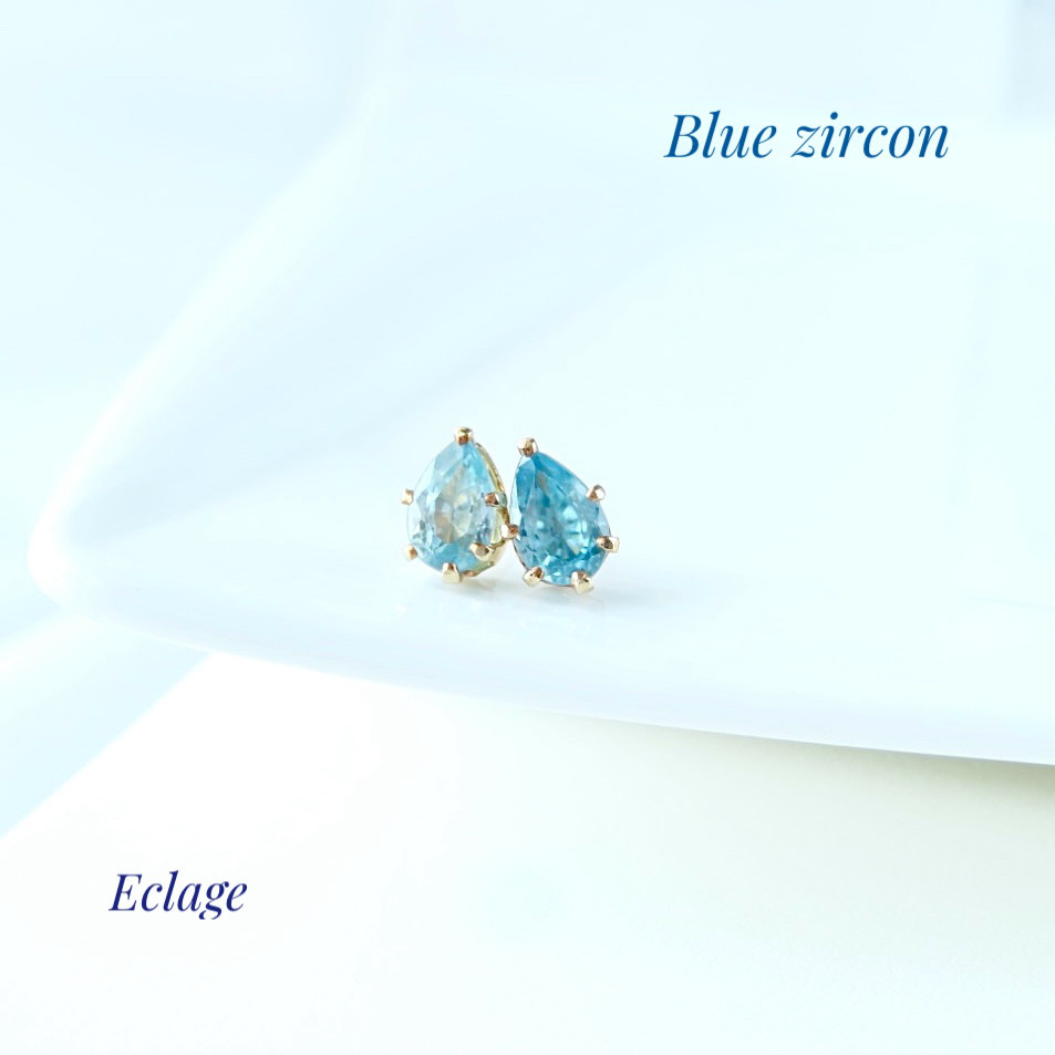 〈14kgf〉ブルージルコンの雫ピアス[ZRC-010] 5,584円